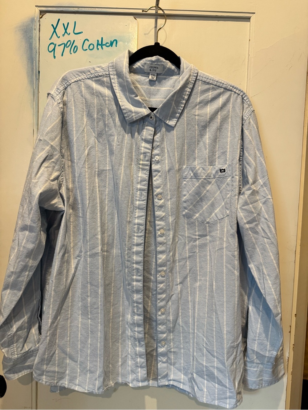 crown & ivy Light Blue Striped Button-Down Shirt